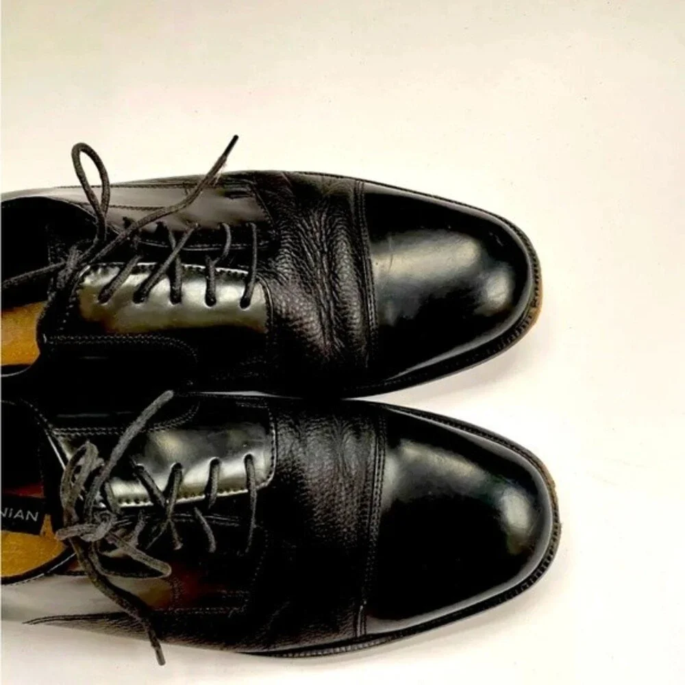 Bostonian Men’s Round Toe Leather Dress Shoes Black 10.5M Oxford 22461